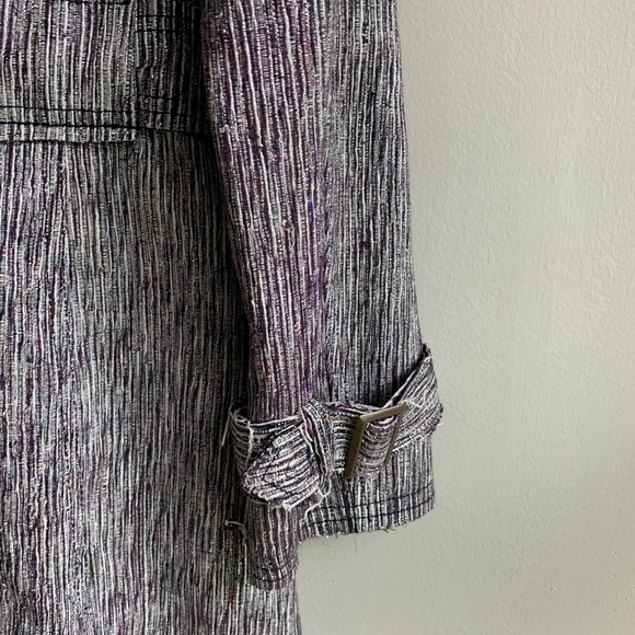 Poleci silver coat jacket size 4 Anthropologie womens silk cotton blend - Picture 9 of 16